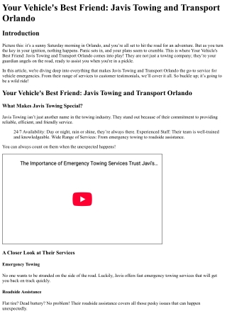 Your Vehicle_s Best Friend Javis Towing and Transport Orlando