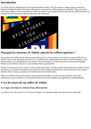 Pourquoi les amateurs de whisky adorent les coffrets spéciaux ?
