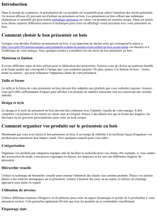 Comment créer un affichage visuel percutant avec votre présentoir en bois