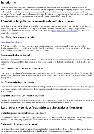 L'évolution des préférences en matière de coffrets spiritueux