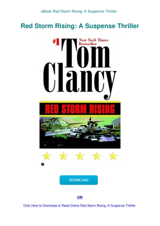 eBook Red Storm Rising A Suspense Thriller
