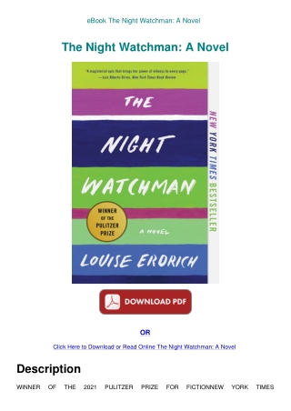 eBook The Night Watchman A Novel