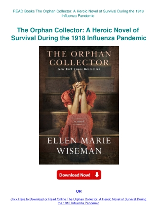 READ Books The Orphan Collector A Heroic Novel of Survival During the 1918 Influenza Pandemic
