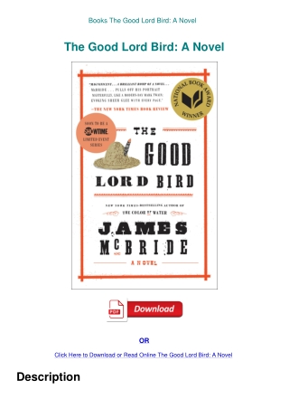 Books The Good Lord Bird A Novel