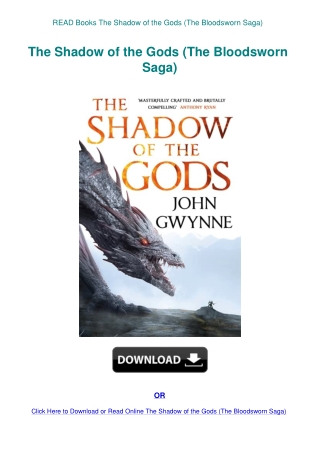 READ Books The Shadow of the Gods (The Bloodsworn Saga)