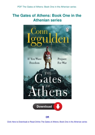 PDF The Gates of Athens Book One in the Athenian series