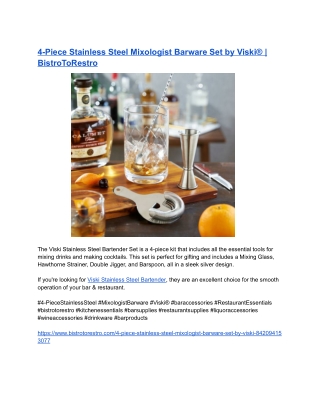 4-Piece Stainless Steel Mixologist Barware Set by Viski® _ BistroToRestro