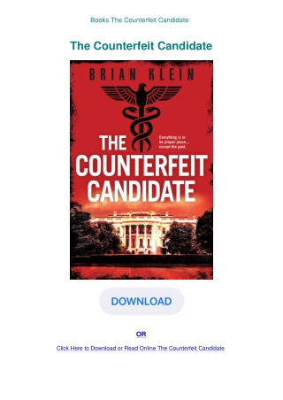 Books The Counterfeit Candidate