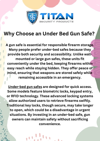 Secure & Accessible Under Bed Gun Safe – Titan Vault’s Top Choice for Firearm Storage