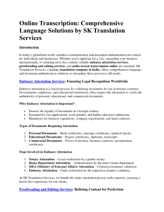 Comprehensive Language Solutions by SK Translation Services
