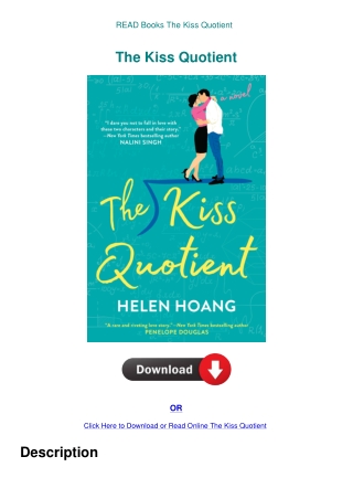 READ Books The Kiss Quotient