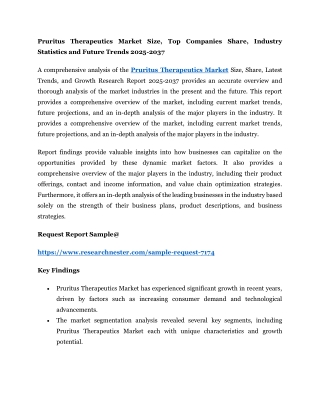 Pruritus Therapeutics Market