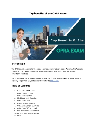Top benefits of the OPRA exam
