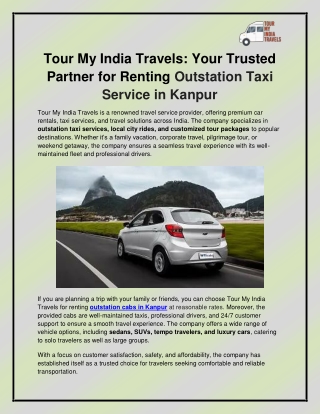 Outstation cabs in Kanpur