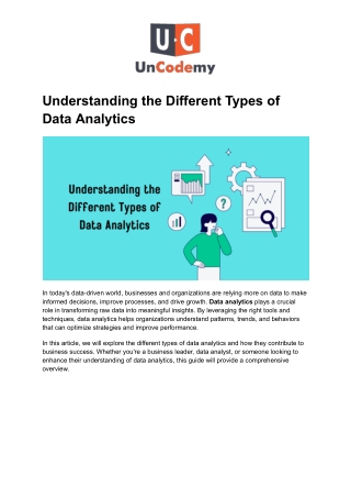Understanding the Different Types of Data Analytics