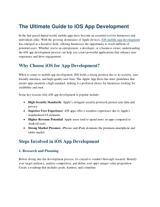 The Ultimate Guide to iOS App Development
