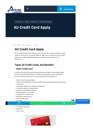 AU Credit Card Apply: Easy Steps to Get Your Card Approved