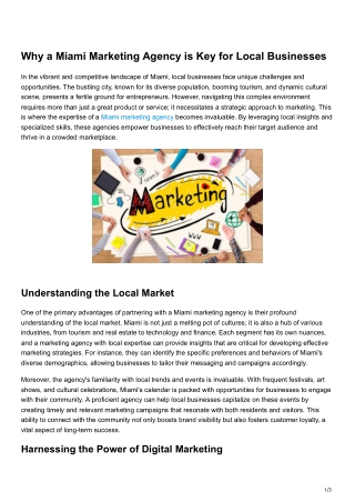 Why a Miami Marketing Agency is Key for Local Businesses