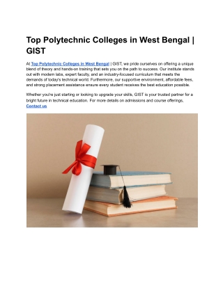 Top Polytechnic Colleges in West Bengal _ GIST