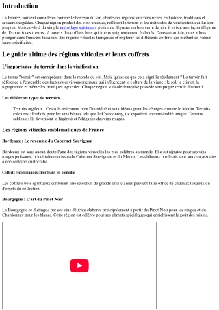 “Le guide ultime des régions viticoles et leurs coffrets”