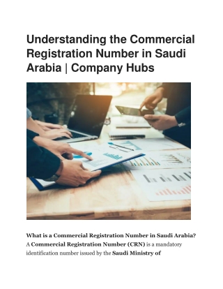 Commercial Registration Number in Saudi Arabia  Company Hubs