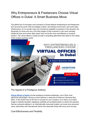 Why Entrepreneurs & Freelancers Choose Virtual Offices in Dubai: A Smart Busines