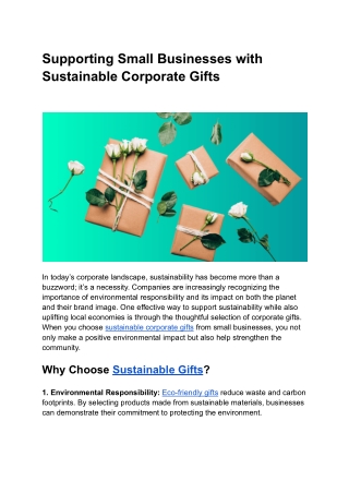 Supporting Small Businesses with Sustainable Corporate Gifts