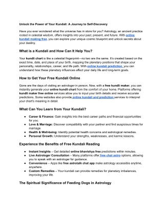 Unlock the Power of Your Kundali_ A Journey to Self-Discovery