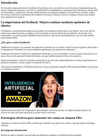La importancia del feedback: Mejora continua mediante opiniones de clientes