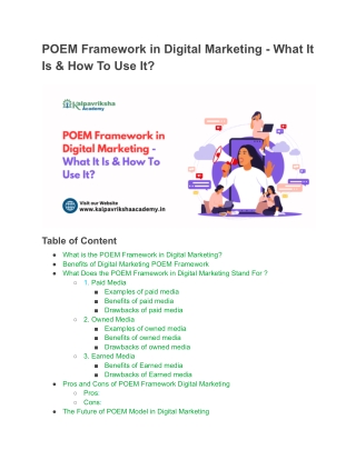 Understanding the POEM Framework in Digital Marketing