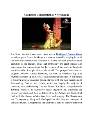 Kuchipudi Compositions
