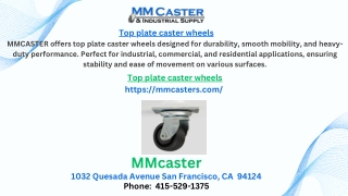 Top plate caster wheels