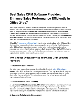 Best Sales CRM Software Provider Enhance Sales Performance Efficiently in Office 24by7.docx - Google Docs