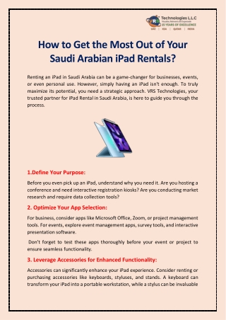 How to Get the Most Out of Your Saudi Arabian iPad Rental?