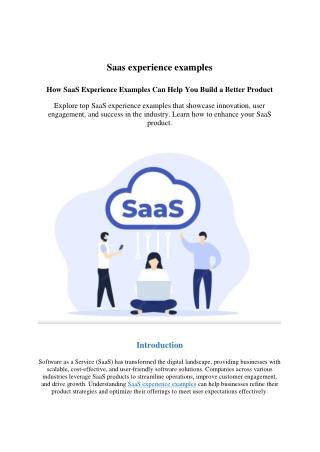 Saas experience examples