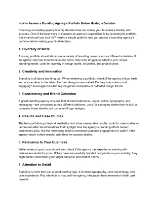 How to Assess a Branding Agency’s Portfolio Before Making a Decision