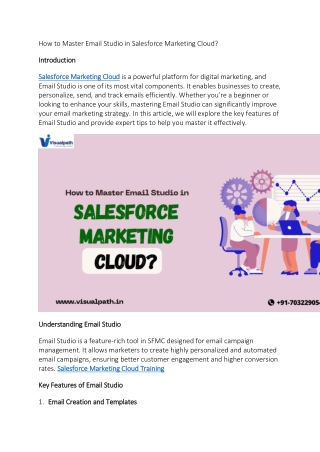 Salesforce Marketing Cloud Training in Chennai | Hyderabad