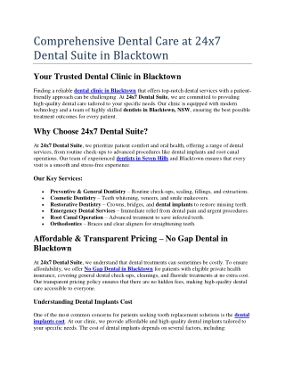 Dentist in Blacktown nsw