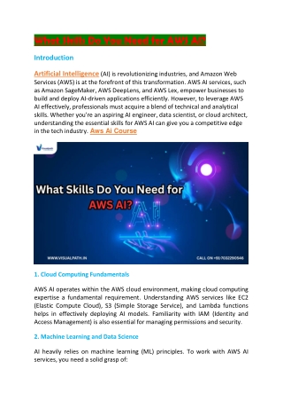 Aws Ai Course - Ai With Aws Online Training Institute in Ameerpet