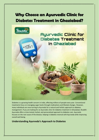 Ayurvedic Clinic for Diabetes Treatment in Ghaziabad