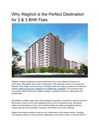 Best 2 BHK Apartments in Wagholi for Sale | Esbee Realty