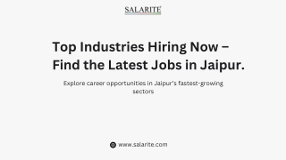 Top Industries Hiring Now – Find the Latest Jobs in Jaipur.