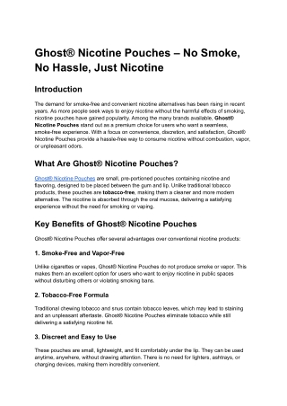 Ghost® Nicotine Pouches – No Smoke, No Hassle, Just Nicotine
