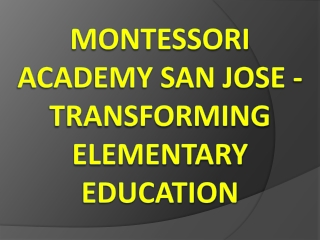 Montessori Academy San Jose - Transforming Elementary Education