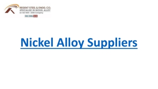 Nickel Alloy Suppliers