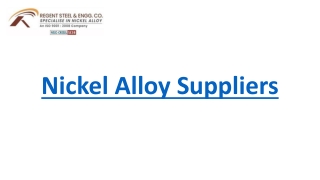 Nickel Alloy Suppliers