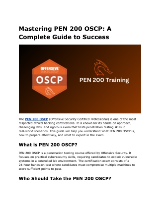 Mastering PEN 200 OSCP_ A Complete Guide to Success