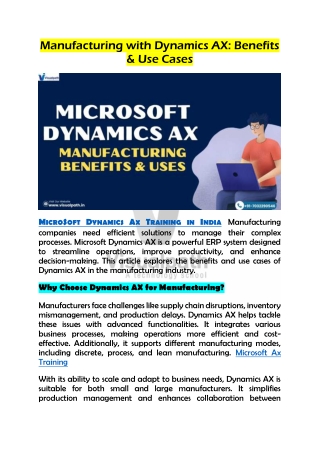 Best MicroSoft Dynamics Ax Training in India - Visualpath
