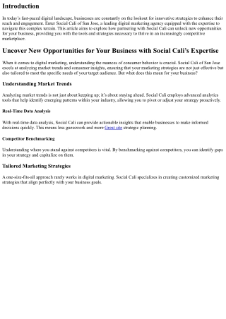 Uncover New Opportunities for Your Business with Social Cali’s Expertise