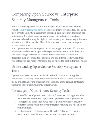 Comparing Open-Source vs